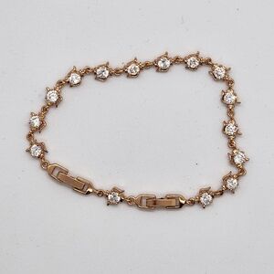 Swarovski Rose Gold Crystal Station Bracelet